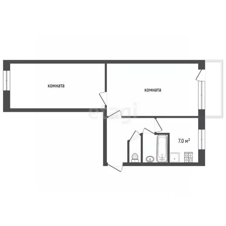 2-к кв. Кемеровская область, Березовский просп. Ленина, 8 (44.8 м) - Фото 2