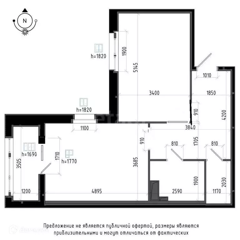 Продаётся 1-к квартира, 53.6 м - Фото 1