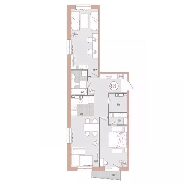 3-к кв. Приморский край, Владивосток ул. Адмирала Юмашева (74.95 м) - Фото 1