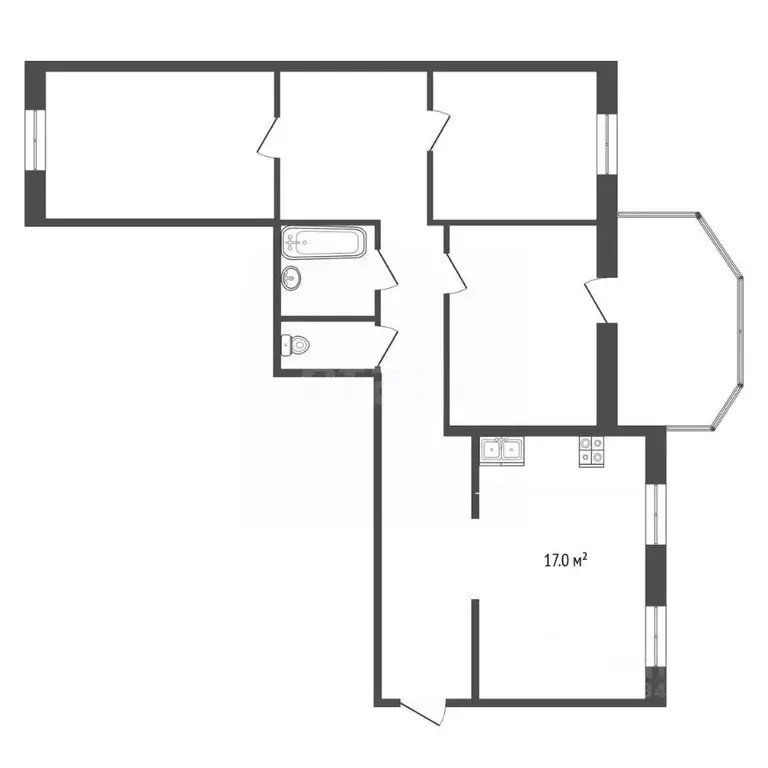 3-к кв. Тюменская область, Тюмень ул. Муравленко, 7 (76.4 м) - Фото 1