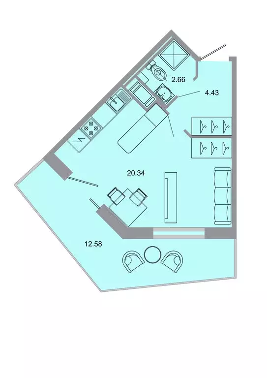 Квартира-студия: посёлок Бугры, Тихая улица, 17 (30.6 м) - Фото 0