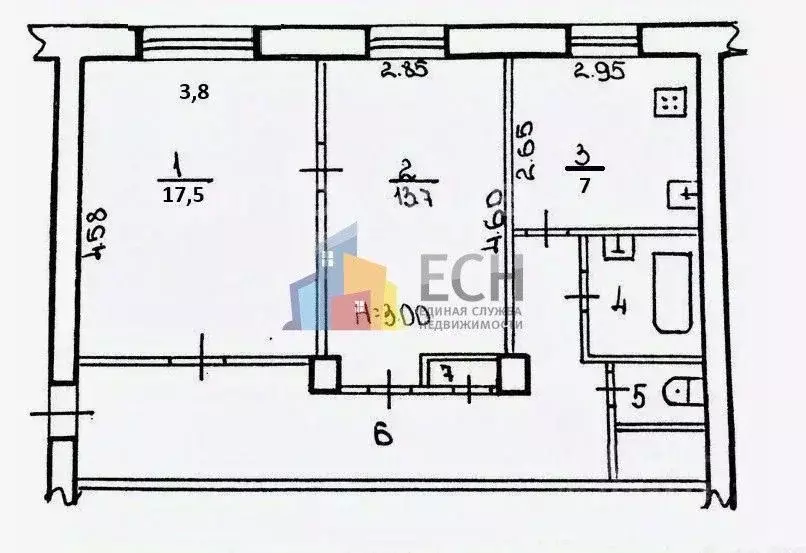 2-к кв. Тульская область, Тула ул. Металлургов, 39 (54.7 м) - Фото 2