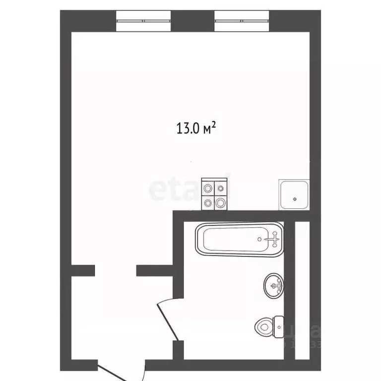 Студия Тюменская область, Тюмень ул. Республики, 204к5 (28.0 м) - Фото 1