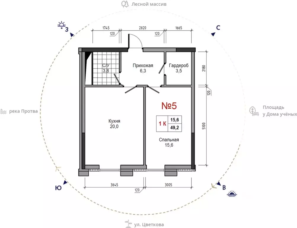 1-к кв. Калужская область, Обнинск ул. Усачева (49.2 м) - Фото 1