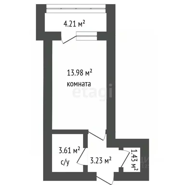 Студия Воронежская область, Воронеж ул. Суворова, 122Д (22.3 м) - Фото 2