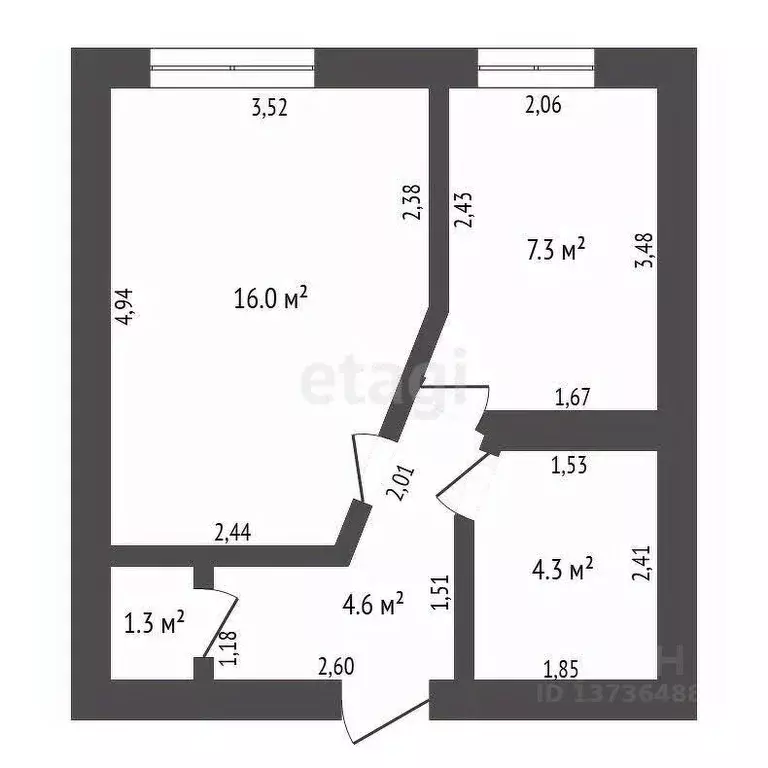 1-к кв. Амурская область, Благовещенск ул. Василенко, 14/3 (33.5 м) - Фото 1