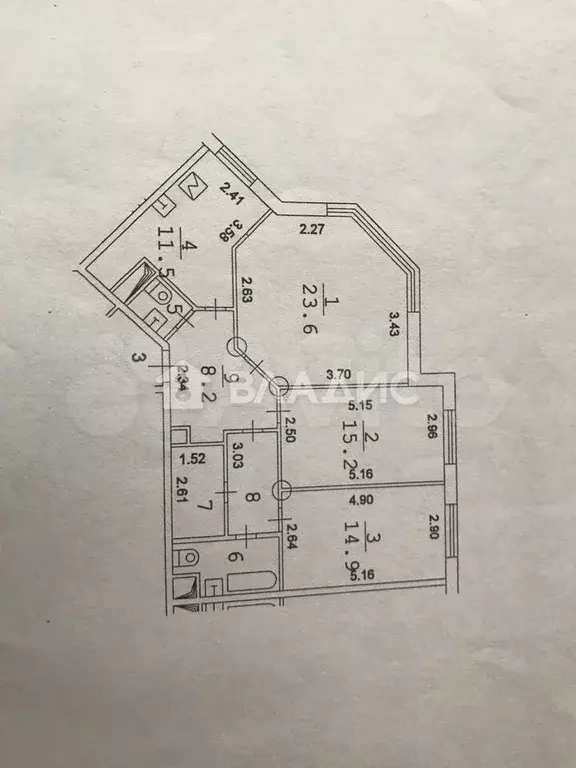 3-к. квартира, 90 м, 2/23 эт. - Фото 0
