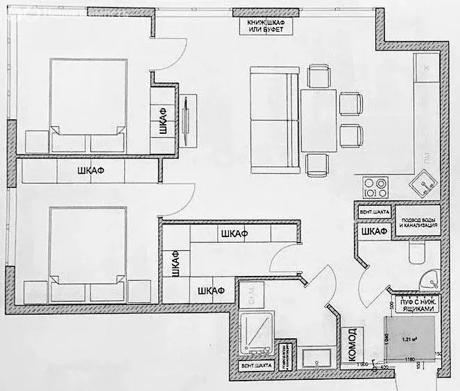 2-комнатная квартира: Москва, Рязанский проспект, 2/1к2Б (65 м) - Фото 1