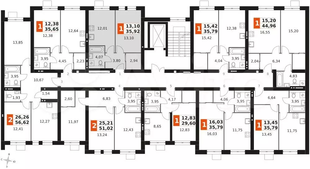 1-к. квартира, 35,9 м, 2/3 эт. - Фото 1