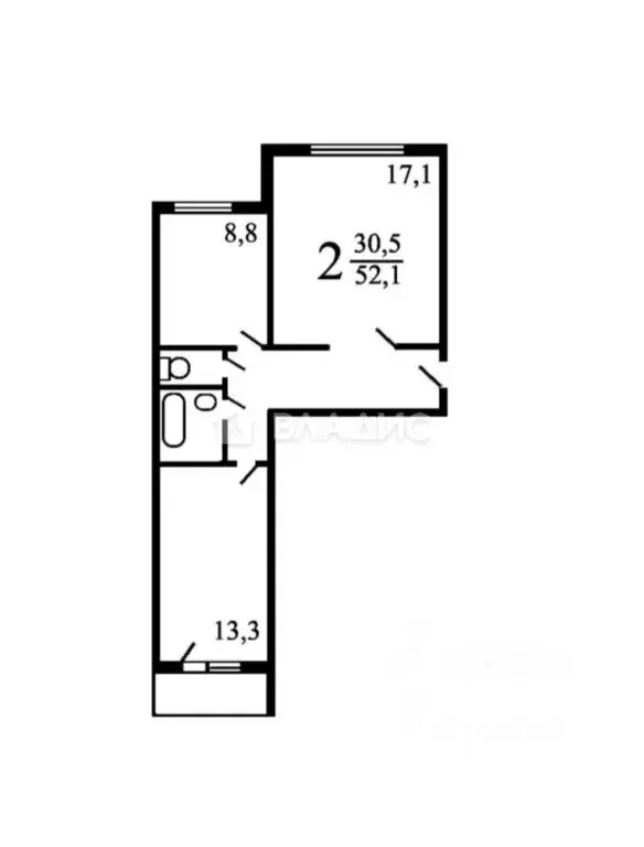 2-к кв. Москва Домодедовская ул., 6К2 (51.0 м) - Фото 2
