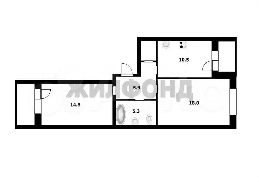2-к. квартира, 62 м, 2/10 эт. - Фото 0