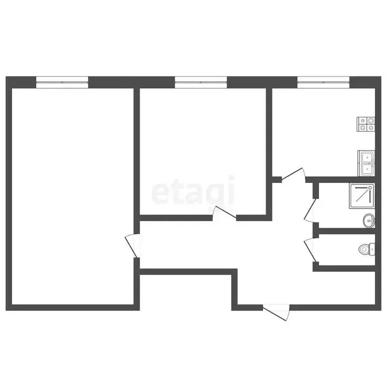 2-комнатная квартира: Балахна, Юбилейная улица, 4 (41.3 м) - Фото 1