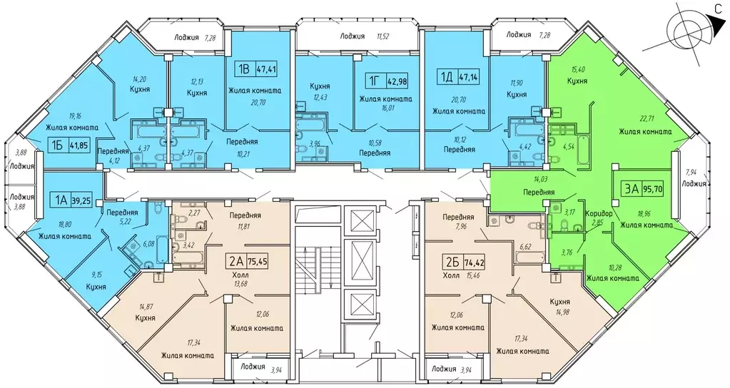2-к кв. Приморский край, Владивосток ул. Мусоргского, 74к2 (77.4 м) - Фото 2