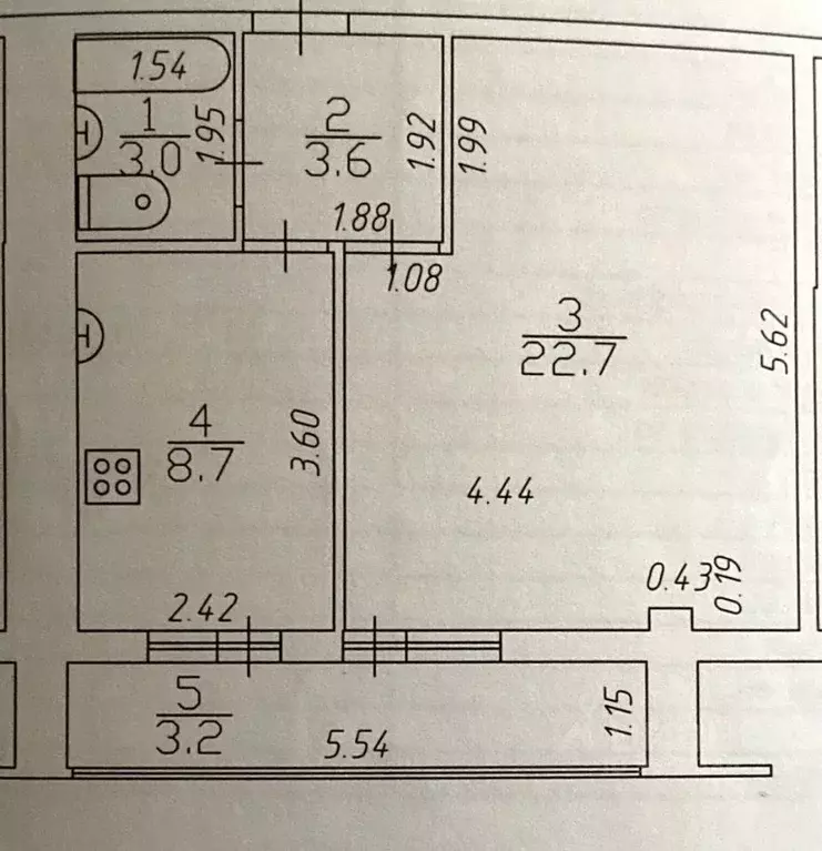 1-к кв. Татарстан, Казань ул. Галимджана Баруди, 4 (38.0 м) - Фото 2