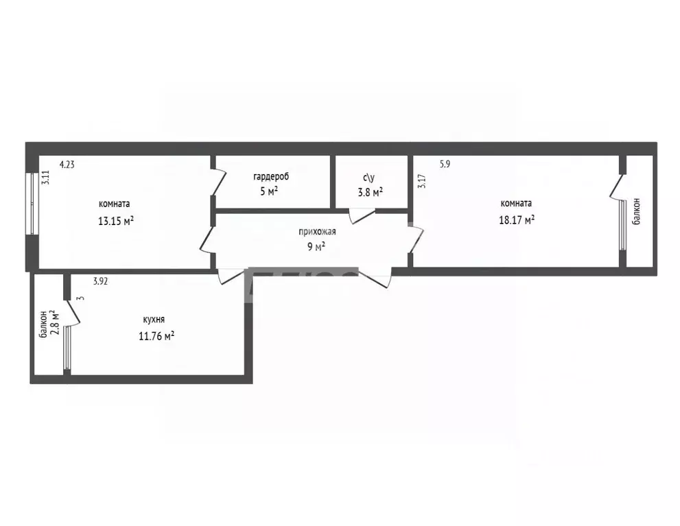 2-к кв. Дагестан, Дербент ул. Николая Гоголя, 1 (61.41 м) - Фото 1