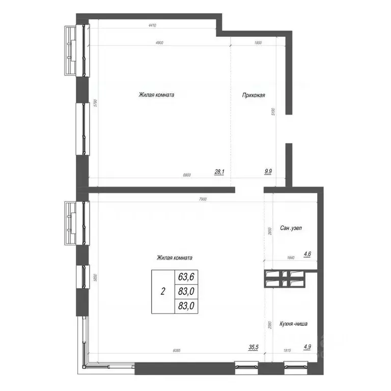 3-к кв. Приморский край, Владивосток ул. Невельского, 4с2 (83.0 м) - Фото 1