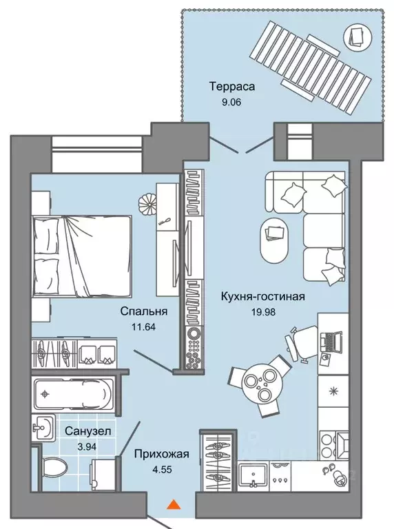 2-к кв. Кировская область, Киров ул. 4-й Пятилетки, 86 (43.0 м) - Фото 0