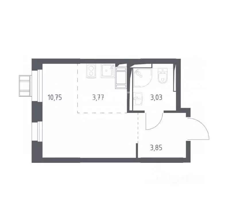 Студия Московская область, Домодедово городской округ, с. Ям ул. ... - Фото 2