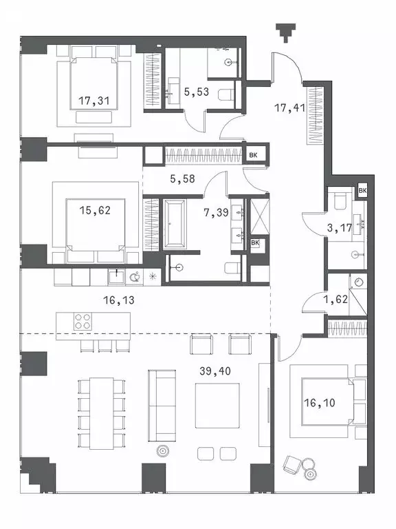 3-комнатная квартира: Москва, Садовая-Сухаревская улица, 14с1 (145.78 ... - Фото 0