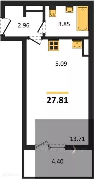 Продаётся квартира-студия, 27.81 м - Фото 0