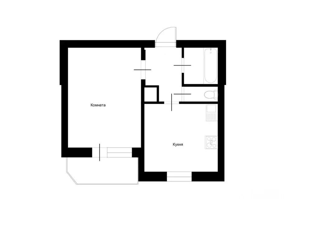 1-к кв. Курская область, Курск ул. Ухтомского, 6 (33.0 м) - Фото 1