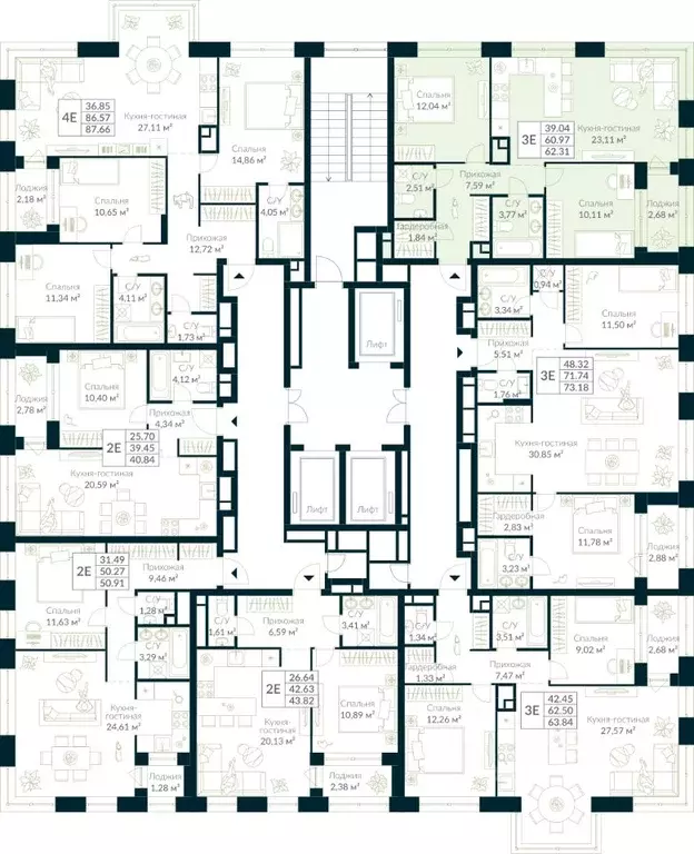 2-к кв. Башкортостан, Уфа Глумилино жилрайон, Урман Сити жилой ... - Фото 2