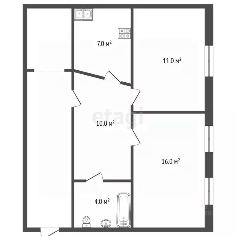 2-к кв. Тюменская область, Тюменский муниципальный округ, с. Яр ул. ... - Фото 2