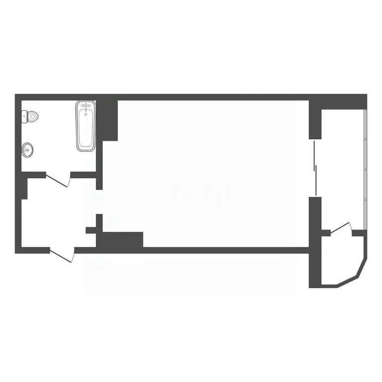Студия Ханты-Мансийский АО, Сургут ул. Мелик-Карамова, 4 (26.5 м) - Фото 2