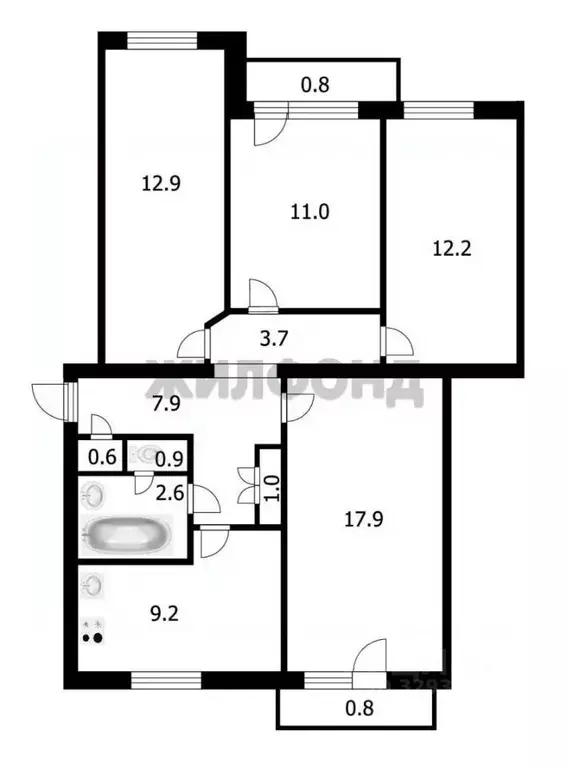 4-к кв. Забайкальский край, Борзя ул. Метелицы, 30 (79.3 м) - Фото 1