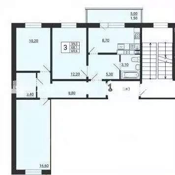 3-к кв. Челябинская область, Магнитогорск просп. Карла Маркса, 237/3 ... - Фото 2