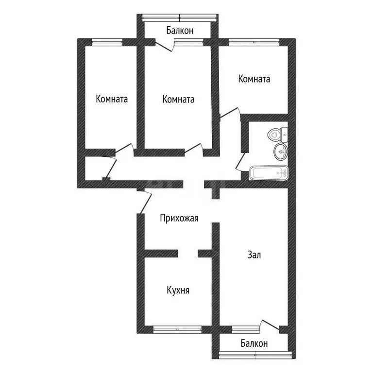 3-комнатная квартира: Бийск, Угольная улица, 78/1 (83.4 м) - Фото 1
