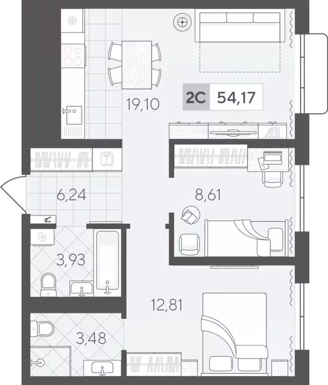 2-к кв. Тюменская область, Тюмень Скандиа.Квартал в Комарово Парк ... - Фото 1