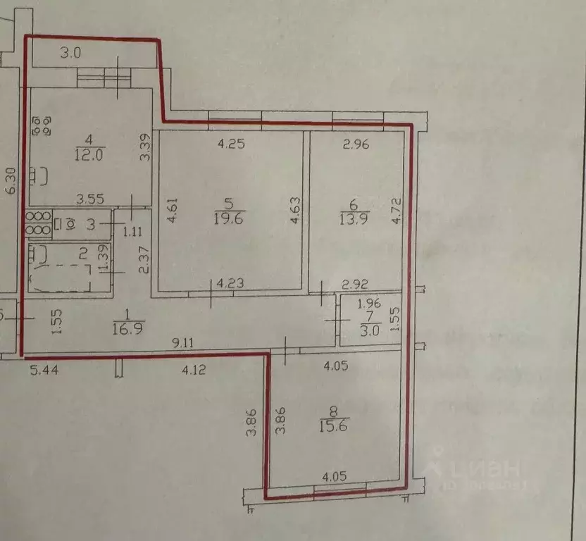 3-к кв. Санкт-Петербург Ленинский просп., 114 (85.8 м) - Фото 1