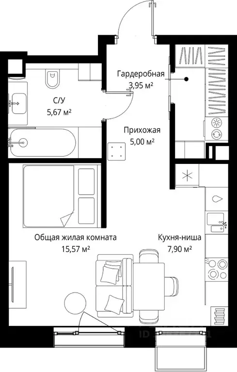 1-к кв. Московская область, Одинцовский городской округ, д. Ликино, ЖК ... - Фото 2