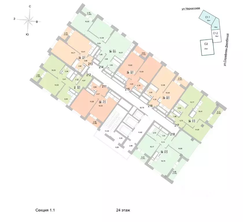 2-к кв. Свердловская область, Екатеринбург ул. Черкасская, 5к1 (49.36 ... - Фото 2