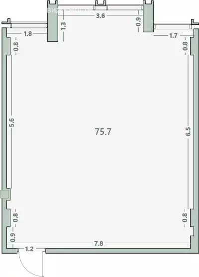 Офис (75.7 м) - Фото 1