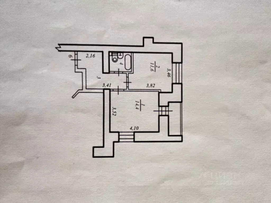 1-к кв. Коми, Сыктывкар ул. Ленина, 24 (37.5 м) - Фото 1