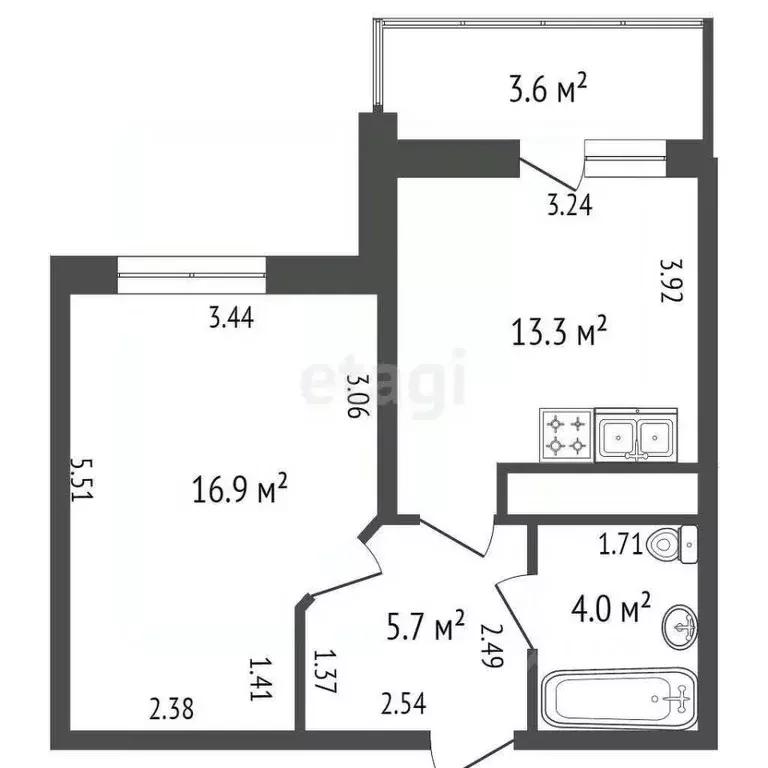 1-к кв. Санкт-Петербург Варшавская ул., 6к1 (41.0 м) - Фото 1