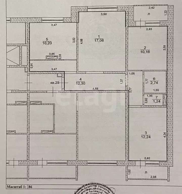 3-к кв. Ульяновская область, Ульяновск ул. Стасова, 19 (66.0 м) - Фото 1