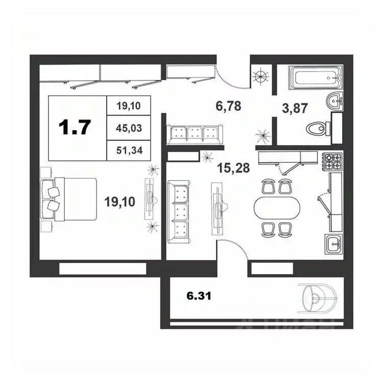 1-к кв. Новгородская область, Великий Новгород ул. Якова Павлова, 15 ... - Фото 1
