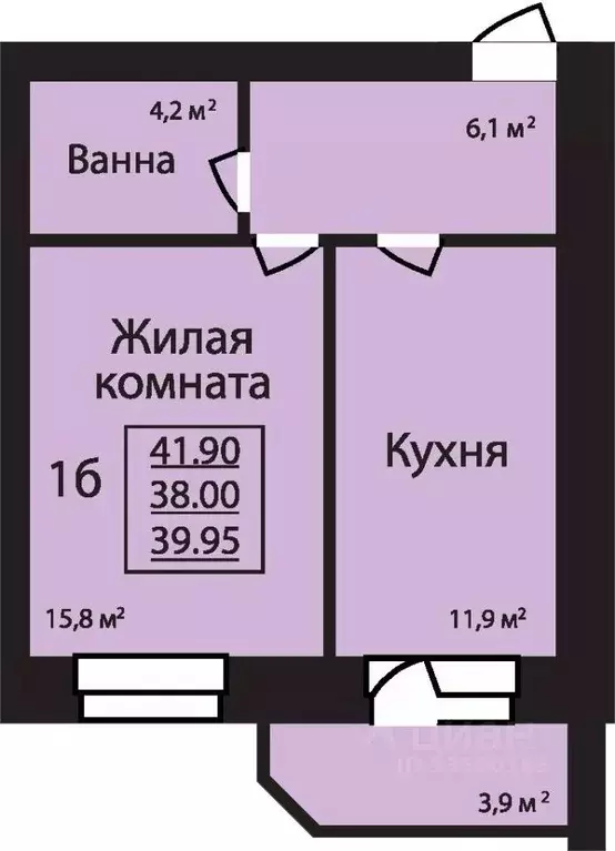1-к кв. Тамбовская область, Тамбов ул. Имени С.И. Савостьянова, 3 ... - Фото 0