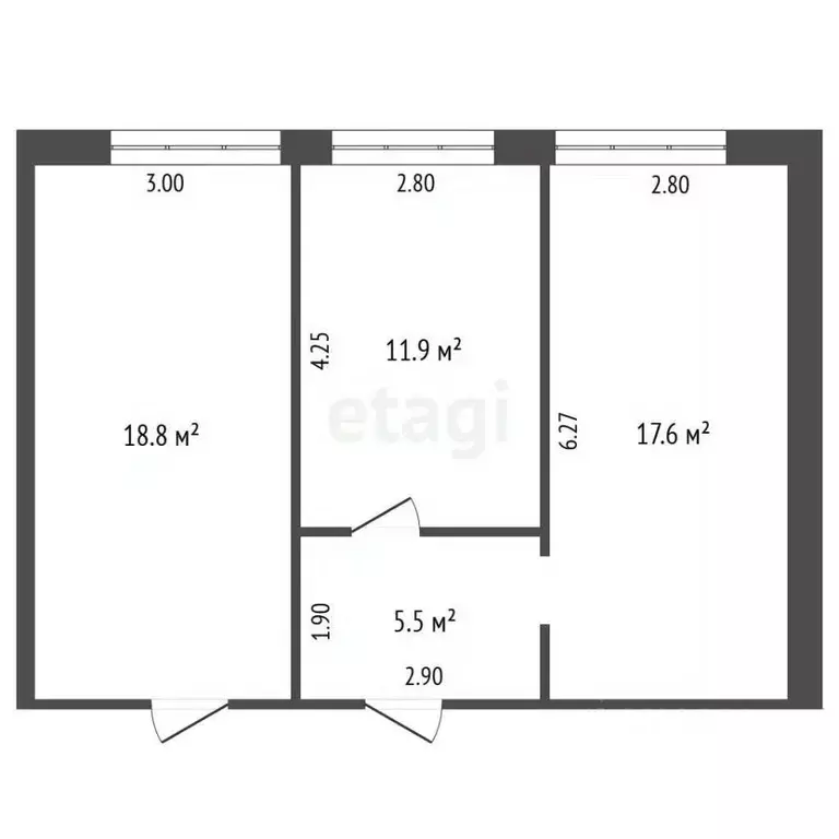 3-к кв. Крым, Ленинский район, с. Калиновка ул. Юбилейная, 72 (53.8 м) - Фото 2