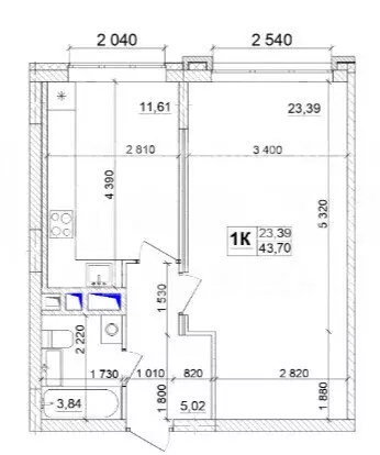 2-комнатная квартира: Кемерово, улица Сарыгина, 31 (43.7 м) - Фото 1