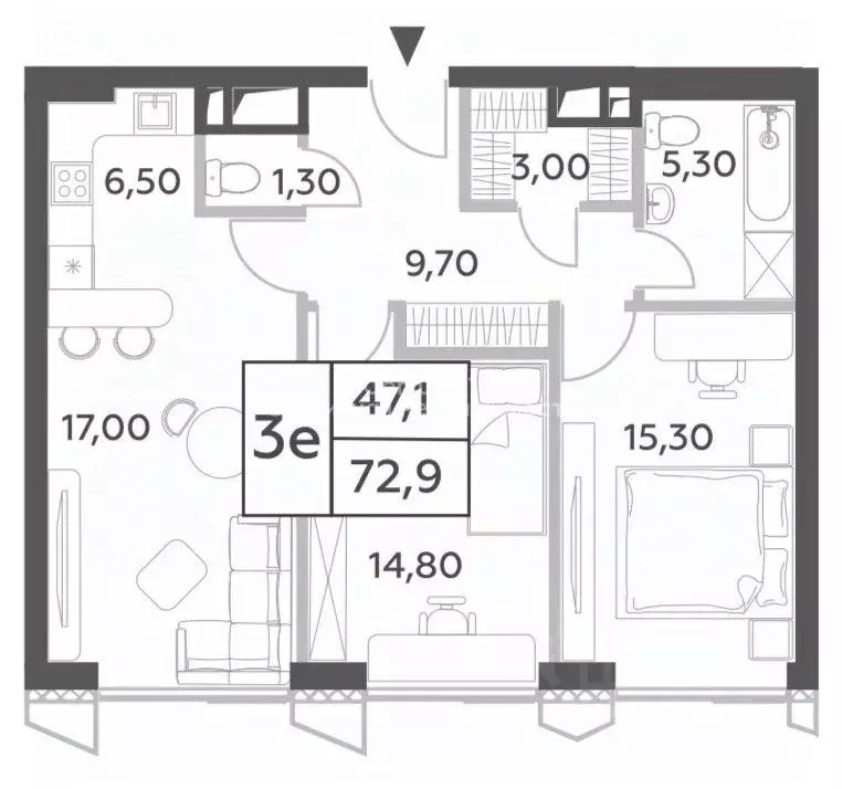 3-к кв. Москва просп. Генерала Дорохова, 49вл1 (73.0 м) - Фото 2