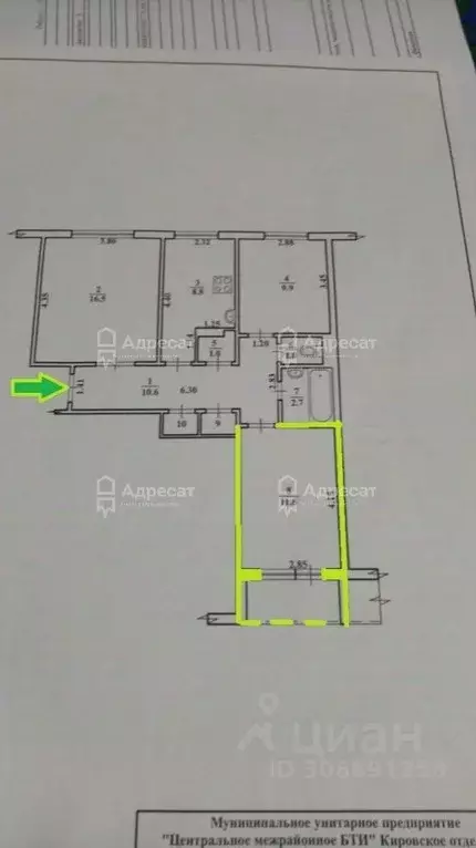 Комната Волгоградская область, Волгоград ул. Военный городок, 7 (11.8 ... - Фото 1