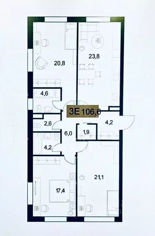 4-к кв. Москва Винницкая ул., 8к2 (106.7 м) - Фото 2