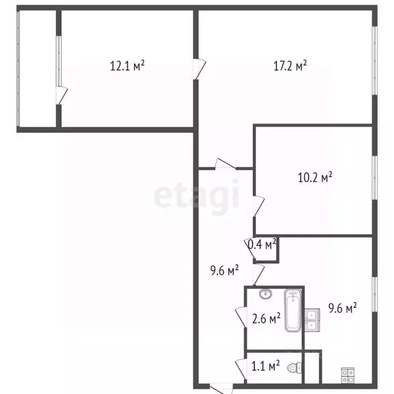 Комната Санкт-Петербург ул. Антонова-Овсеенко, 5К2 (10.2 м) - Фото 1