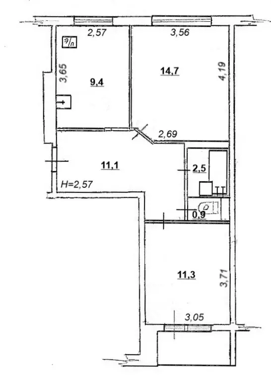 2-к кв. Карелия, Петрозаводск Балтийская ул., 53 (49.9 м) - Фото 1