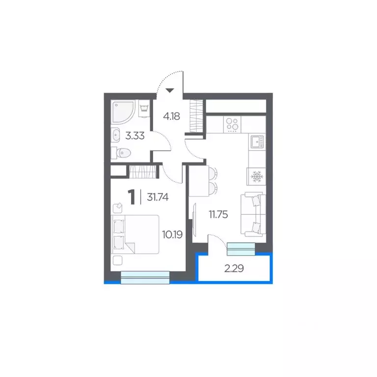 1-к кв. Рязанская область, Рязанский муниципальный округ, с. Дядьково ... - Фото 1