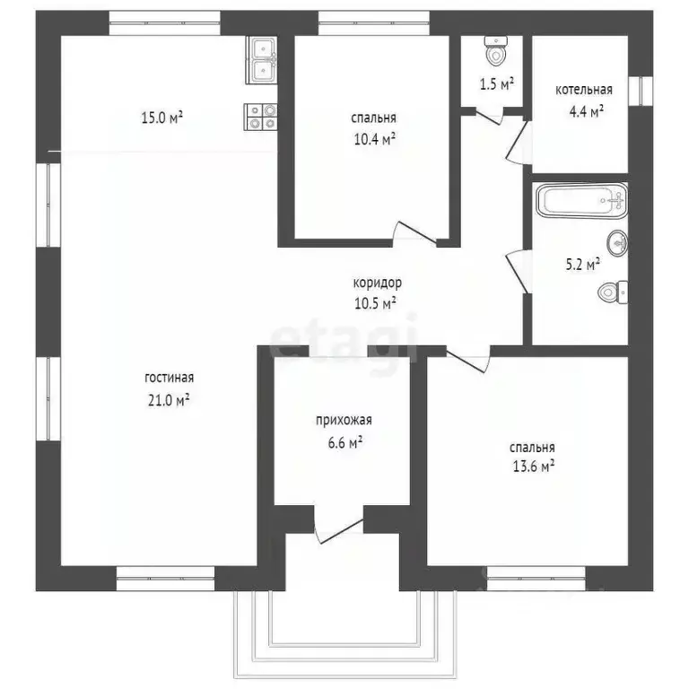 Дом в Тюменская область, Тюменский район, Пятница ТСН  (98 м) - Фото 1
